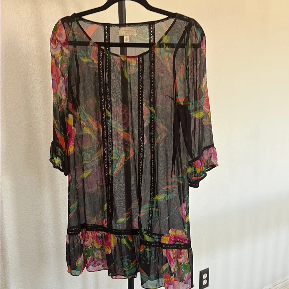 Moulinette Soeurs Sheer 3/4 Sleeve Silk Slip Dress NWOT Size S - Picture 1 of 5